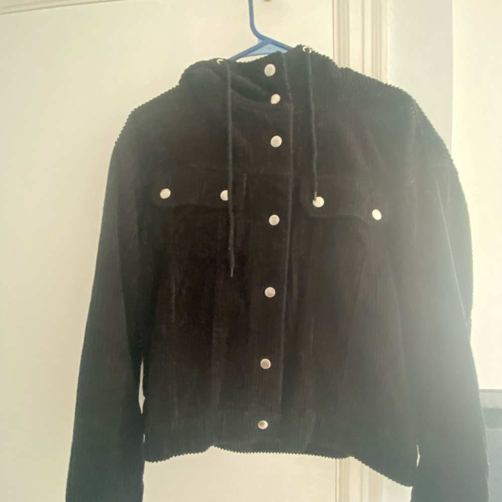 Forever 21 Black Corduroy Bomber Jacket